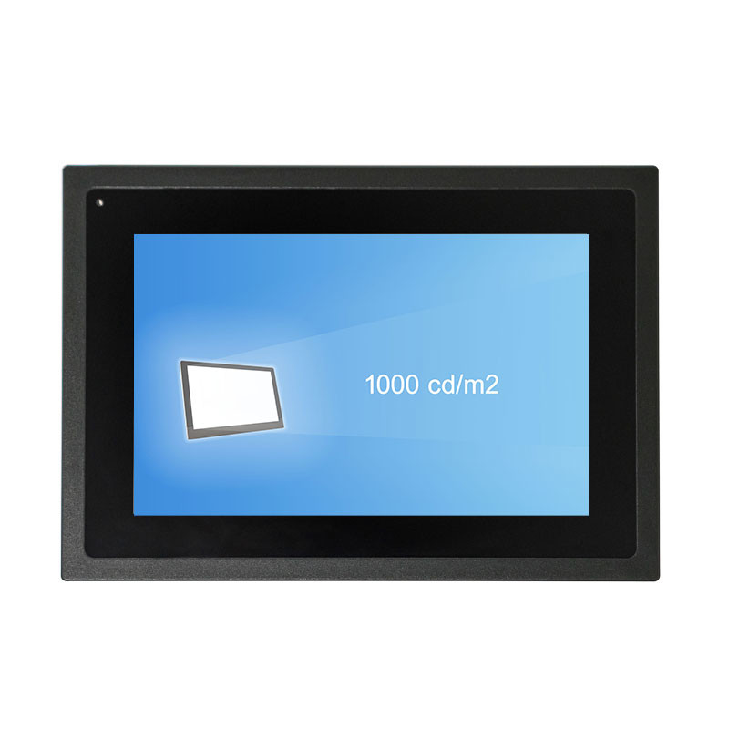 DC12V Touch Screen Monitor กันฝุ่น 1000 Nit Embedded Industrial Monitor