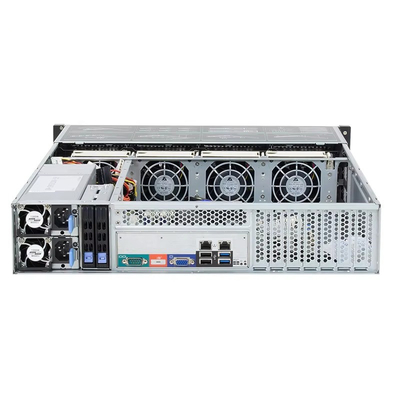 100-240 V AC IN 2u Rack NAS Server พร้อม 16 DDR4 สล็อต 4 PCI-E3.0X16 สล็อต 2 PCI-E3.0X8 สล็อต 12 3.5 SATA Bay