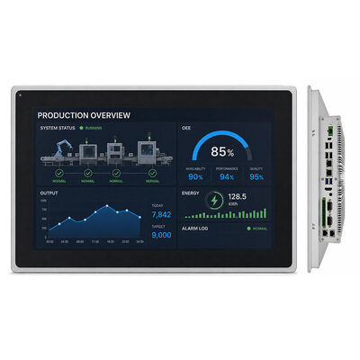 ราคาดี พีซีพานิลสัมผัสที่ติดตั้งด้วยความสว่าง 1000 นิท เรตติ้งด้านหน้า IP65 และความดันสูง 9V-36V สําหรับการใช้งานในอุตสาหกรรม ออนไลน์
